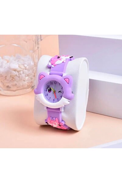 BBS Cute Cat Patterned Color Silicone Children's Watch
