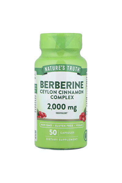 Nature's Truth Berberine Glucose Ceylon Cinnamon Complex 2,000 mg 50 Capsules