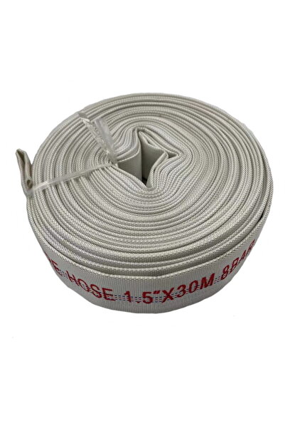 Wainer 1.5 Inch White Canvas Fire Hose, 30m, 8 Bar F15