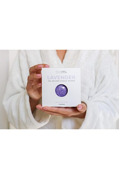 teami Exfoliating Konjac Facial Sponge - Cleansing Pore Refining Face Sponges (Lavender)