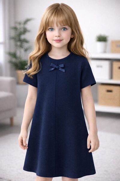 COLORDS Kız Çocuk Fiyonk Detay Örme Elbise