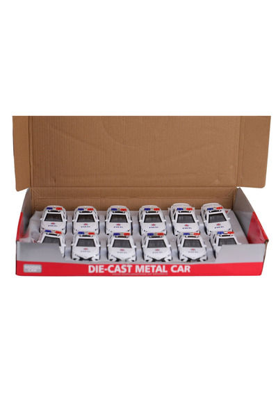 esplendor FY6238-12D سيارة شرطة معدنية قابلة للسحب والدفع مع شاشة عرض