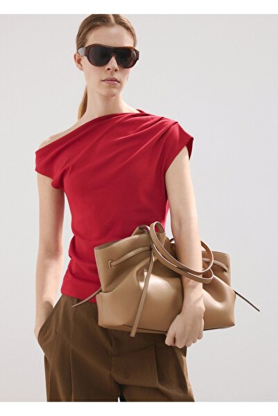 MANGO Woman Büzgülü asimetrik bluz