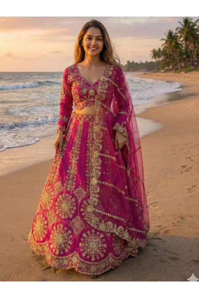 MYSMAR ليهينغا من حرير الوردي - FFT7124 - وردي