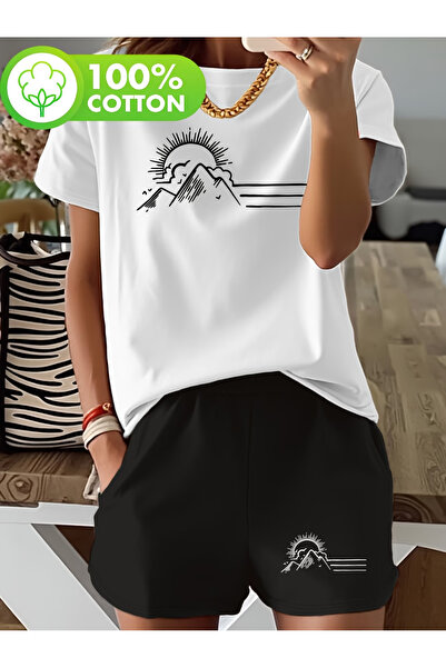 LAVİTTA Shorts t-shirt - shorts bottom top tracksuit set Printed Oversized cr...