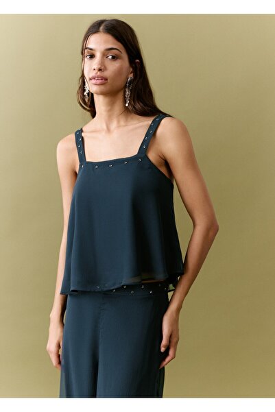 Mango Teen Fırfırlı dökümlü bluz