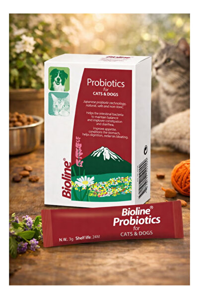 Bioline بروبيوتيك للقطط والكلاب، مكمل غذائي بتركيبة يابانية لدعم صحة الجهاز ا...