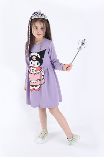 Empressco Kız Çocuk Kromi Baskılı Şık Elbise, Renkli ve Rahat Tasarım