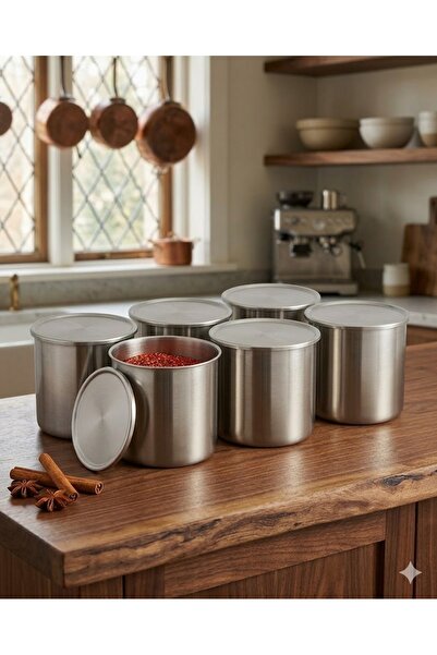 EveFix 6-Piece Stainless Steel Spice Rack Set - Elegance and Natural Freshnes...