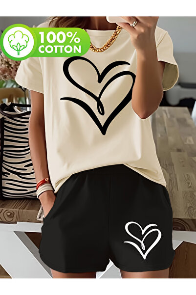 LAVİTTA Unisex Women/Men New York Custom Printed Shorts T-Shirt Set