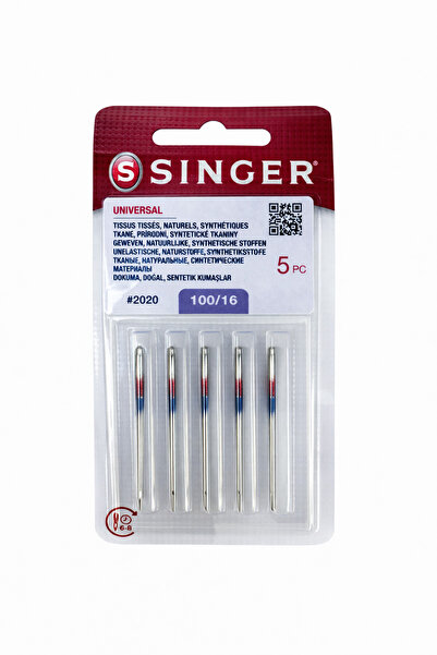 SİNGER 100/16 Universal Dikiş Makinesi İğnesi No:16 Kalın Kumaş İçin 5 Adet O...