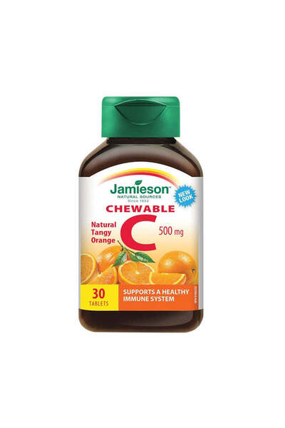 Jamieson Βιταμίνη C με γεύση πορτοκάλι, 500 mg, 30 ταμπλέτες