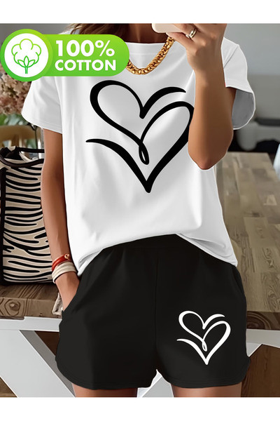 LAVİTTA Unisex Women/Men New York Custom Printed Shorts T-Shirt Set