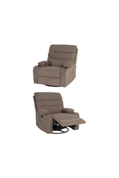 Arnohome Swivel and rocking recliner chair with reclining function and cup ho...