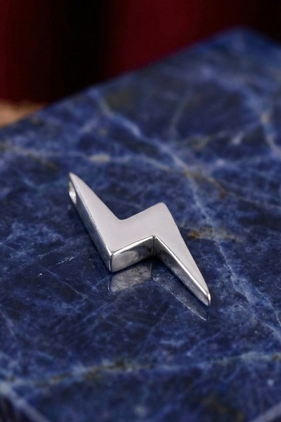 Ebrar Silver Gümüş Şimşek Kolye Ucu 925 Ayar Gümüş Şimşek Figürlü Unisex Koly...