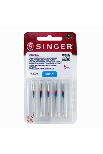 SİNGER Dikiş Makinesi İğnesi 90/14 Universal 5 Adet – Tüm Kumaşlar İçin Makin...