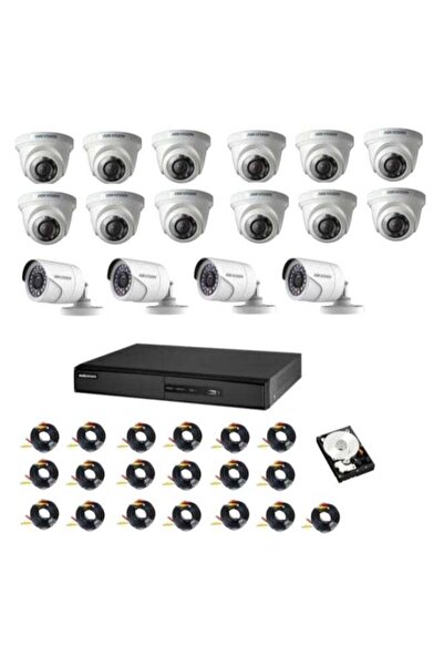 Hikvision 16-camera surveillance camera kit with 16-channel digital video rec...