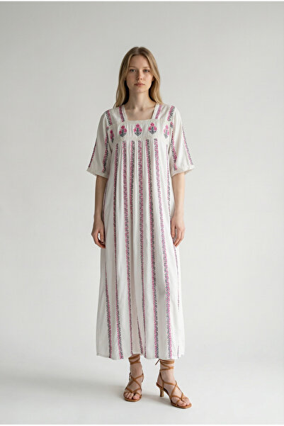 KASHKHA Embroidered midi jalabiya, slightly loose fit