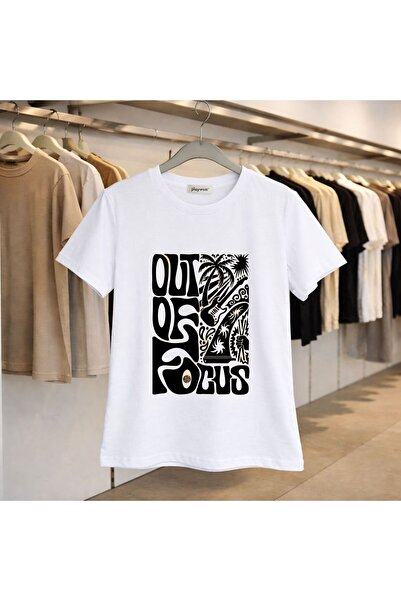 playwear Μπλουζάκι Of Focus με στάμπα, 100% βαμβακερό, oversized, χαλαρή εφαρ...