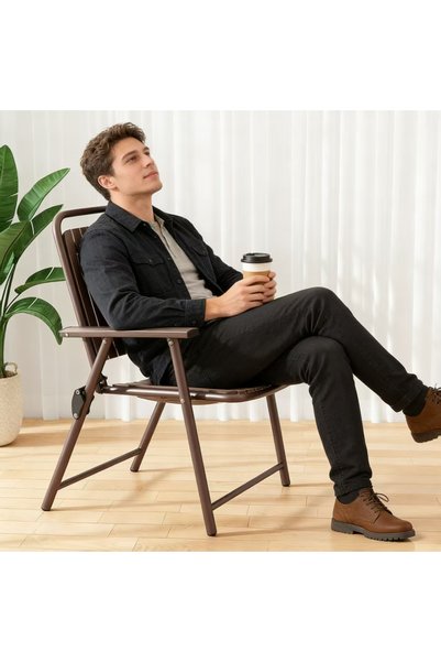 Bleco Folding chair, home dining chair, outdoor chair, portable reinforced folding back chair