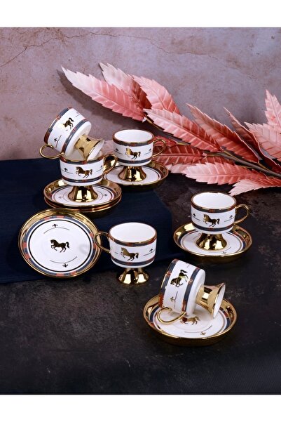Paçi Çırağan Home At Desesnli 6 Kişilik Türk Kahve Fincan Takımı
