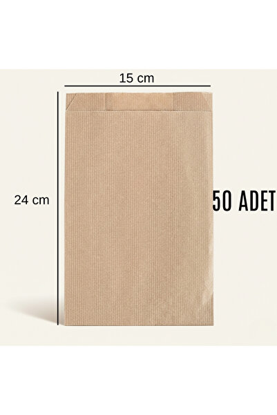 ASL ArtPaper Kraf Şamua Kese Kağıdı 15x24 cm 50 Adet - Gıdaya Uygun Hediyelik...