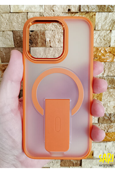 Case iPhone 16 Pro Uyumlu Standlı MagSafe Özellikli Yüksek Kalite Kılıf
