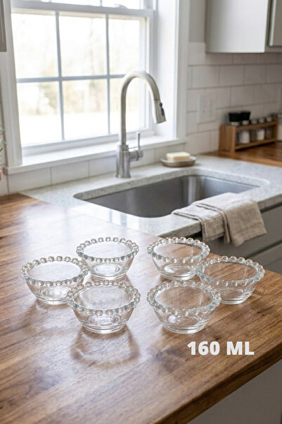 Nuha Home 6 Parça Boncuklu Cam Çerezlik Sunum Kasesi