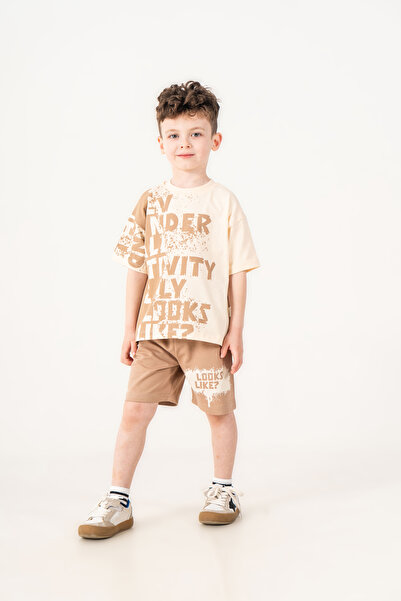 ZİMEXİ 3-4-5-6 Years 100% Cotton Shorts Suit for Boys
