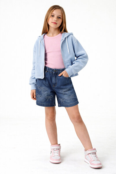 GİYİCEM TEKSTİL Fetiță basic Blugi cu buzunare Pantaloni scurți 2862-1