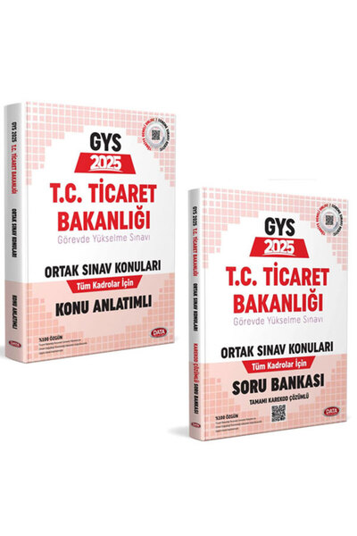 Data Yayınları 2025 GYS Ticaret Bakanlığı Ortak Sınav Konuları Tüm Kadrolar i...