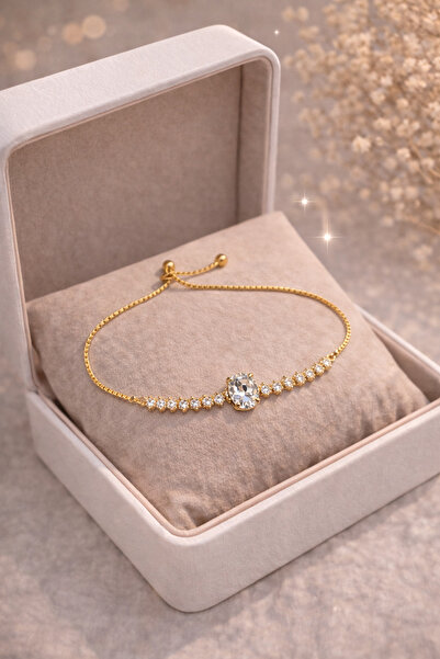 LUNEVA AKSESUAR مجموعة أساور نسائية أنيقة وراقية باللون الذهبي وقابلة للتعديل...