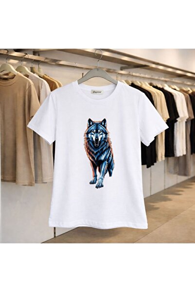 playwear Tricou cu imprimeu Noble Wolf, 100% bumbac, oversize, croială lejeră...