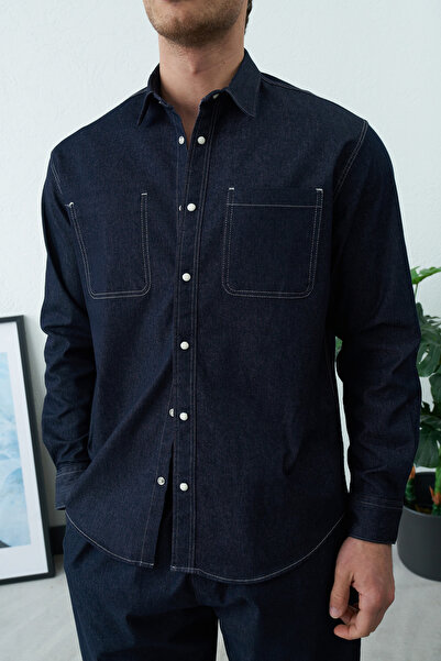 MARRAKECH Men's Regular Fit Contrast Stitching Pack Denim Shirts