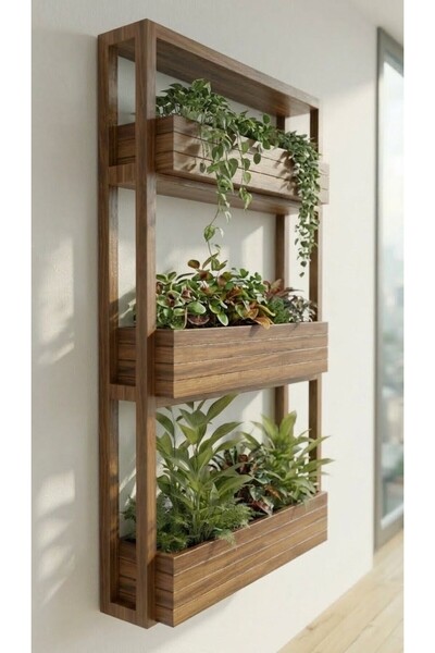 Ev dekka Matkap Gerektirmeyen Çift Taraflı Bantlı Duvar Saksılığı - 40x100 cm...
