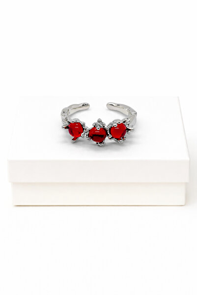 MakeWell Gothic Bat Butterfly Winged Red Heart Ring – Adjustable Vampire Styl...