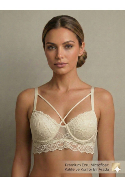 Lavint Homewear Σουτιέν εκρού χωρίς ενίσχυση με λουράκια από νήματα