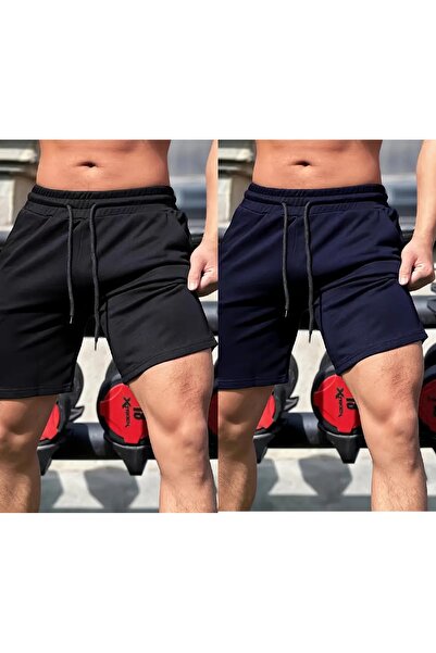 TORUK MAKTO Σετ 2 τεμαχίων Unisex Σορτς από χτενισμένο βαμβάκι σε κανονική, ά...