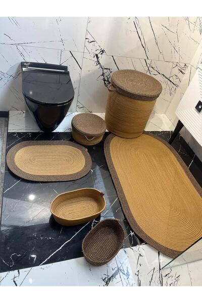 naylişhome 60X100-40X60 2 Pieces of Mats 45X40Cm Dirty Laundry Basket, 25X15C...