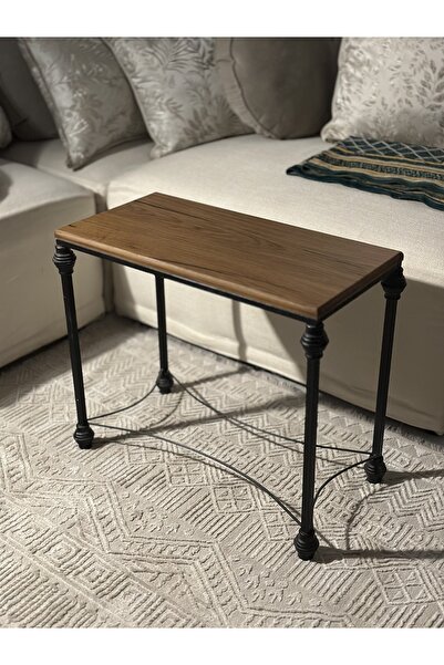 terndat طاولة خدمة سطح خشب بني