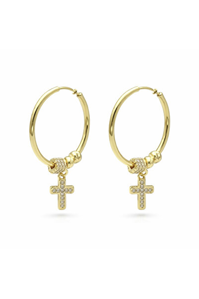 ElectraStore Cercei Aurii Și Rotunzi Cu Charmuri Detașabile Pure Faith