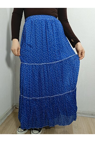 hoaryage Elastic Waist Lined Three Layers Elegant Crepe Fabric Chiffon Skirt ...