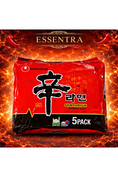 Essentra Home Nongshim Shin Ramyun Kore Acılı Noodle Soup 5'li Paket