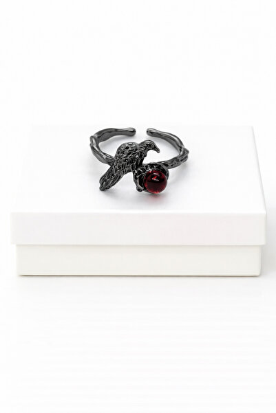 MakeWell Gothic Dragon Wing Purple Heart Stone Ring – Adjustable Gothic Punk ...