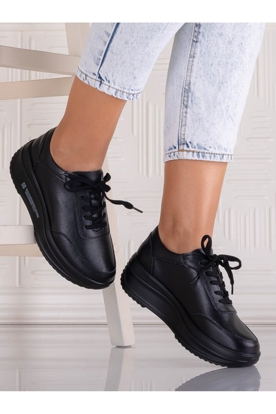 ANGEL BLUE Pantofi sport damă Amadi din piele neagră, mărimea 36