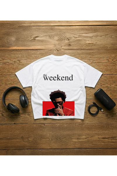 STİL-X تي شيرت The Weeknd مطبوع للجنسين 100% مقاس كبير مكون من قطن قطع