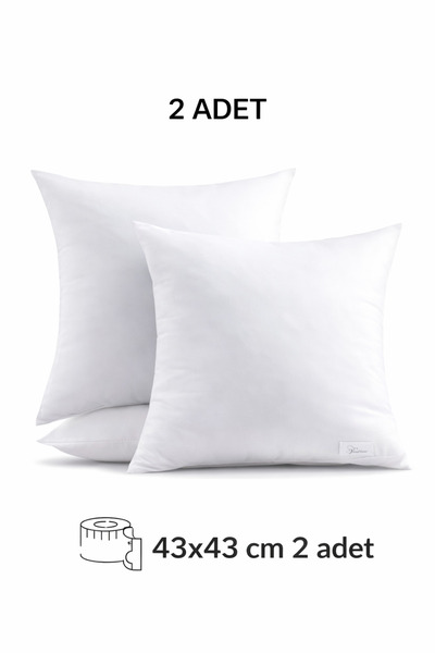 SYCAMORE HOME 43x43 cm Kırlent İçi 2 Adet %100 Elyaf Dolgulu Kare Yastık İçi