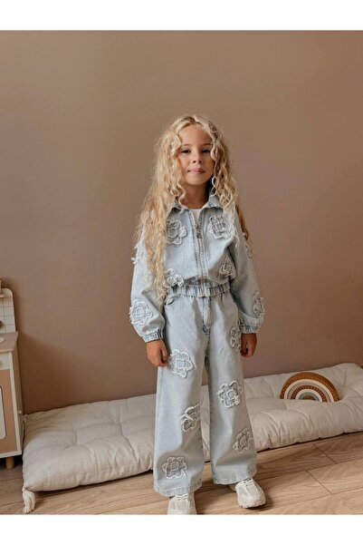 lesa kids wear طقم جينز للفتيات