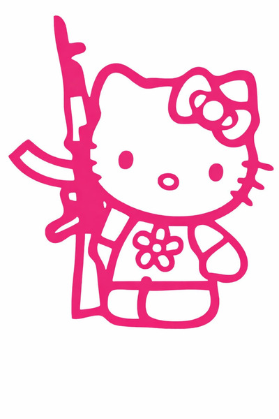 Kıvırcıkyoga Hello kitty pembe sticker 20*22 araç oto motorsiklet ayna uyumlu