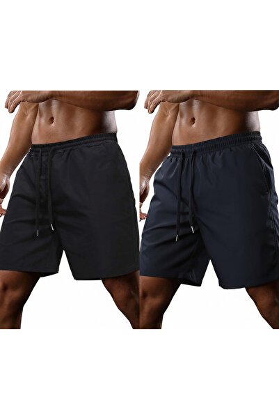 TORUK MAKTO Σετ 2 τεμαχίων Unisex Σορτς από χτενισμένο βαμβάκι σε κανονική, ά...